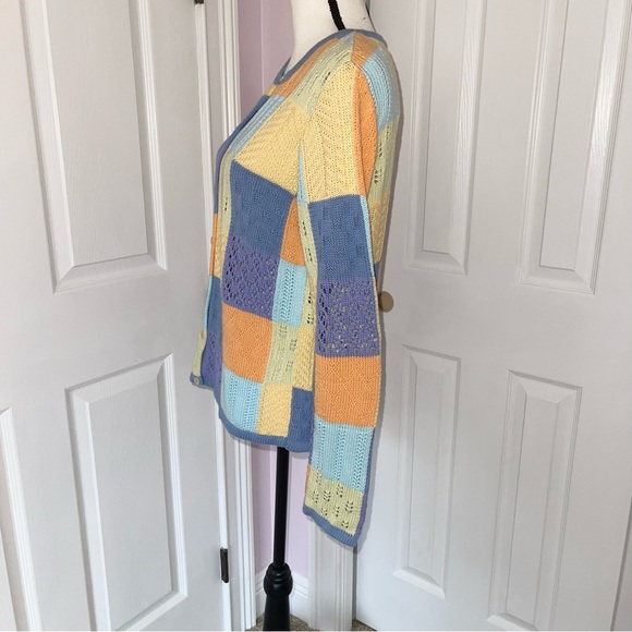 Talbots Multicolor Patchwork Cardigan - Picture 4 of 12